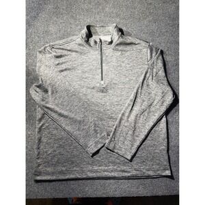 Van Heusen Mens Gray Space Dye Quarter Zip Pullover‎ Classic Fit Large 5077335